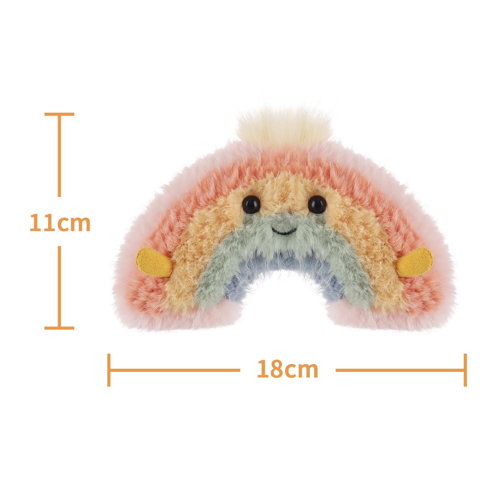 Apricot Lamb Regenbogen Plüschtiere für Kinder, weiche niedliche Kuscheltier für Baby Mädchen und Jungen, Flauschige Regenbogen Mehrfarbig 18 cm
