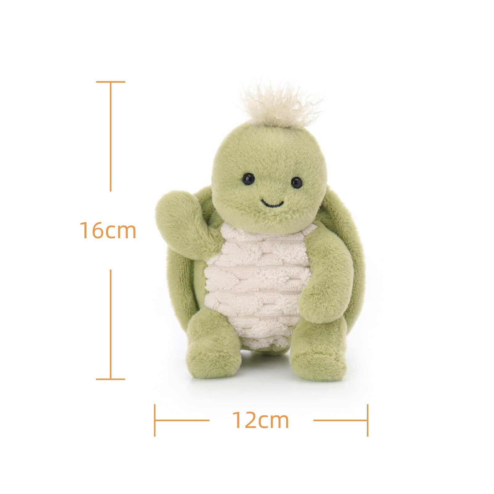 Apricot Lamb Clever Turtle Manman Meerestier Plüschtiere für Kinder, weiche niedliche Kuscheltier für Baby Mädchen und Jungen, Flauschige Turtle Schildkröte Grün 16 cm