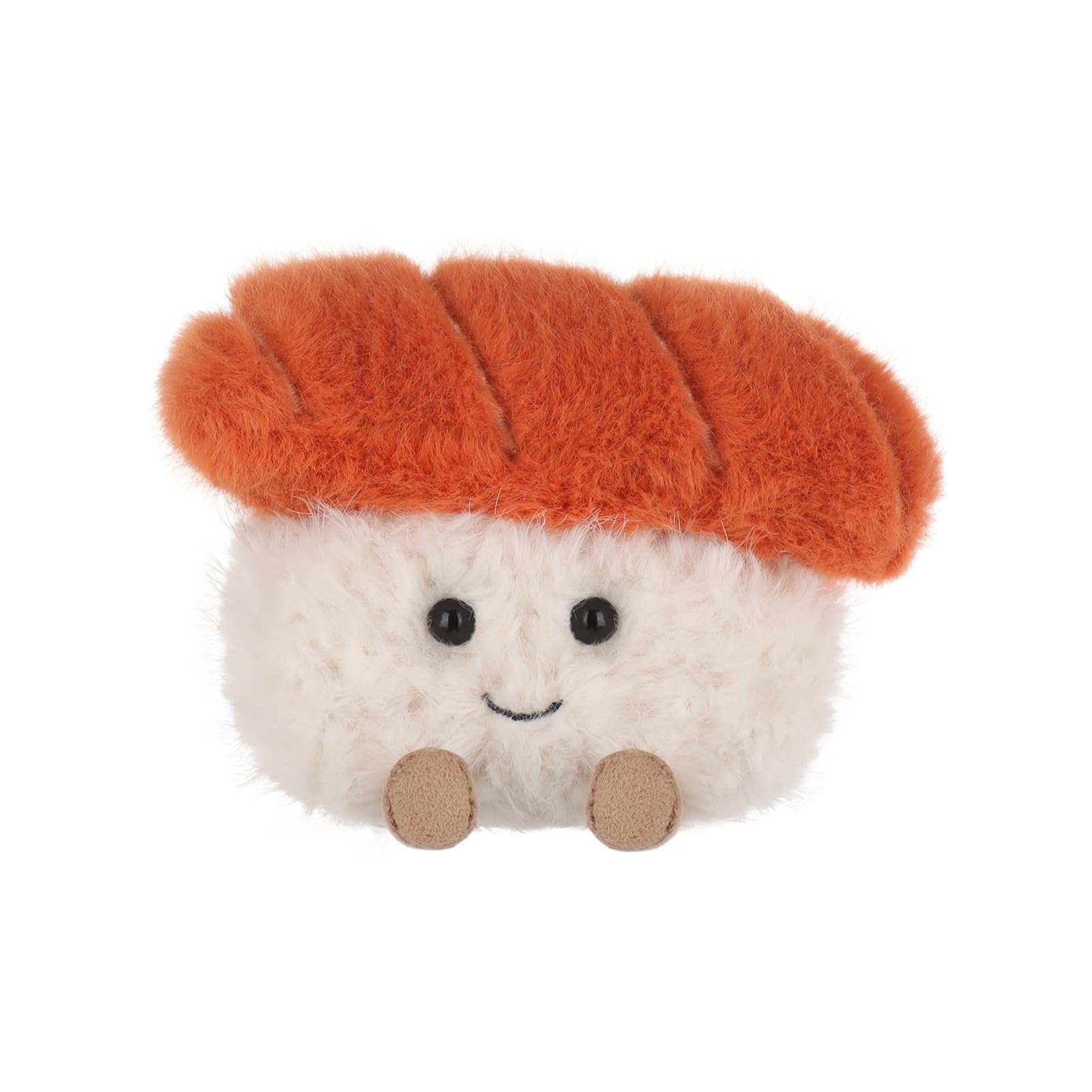 Apricot Lamb Lachs Sushi Lebensmittel Essen Plüschtiere für Kinder, weiche niedliche Kuscheltier für Baby Mädchen und Jungen, Flauschige Sushi Mehrfarbig 8 cm