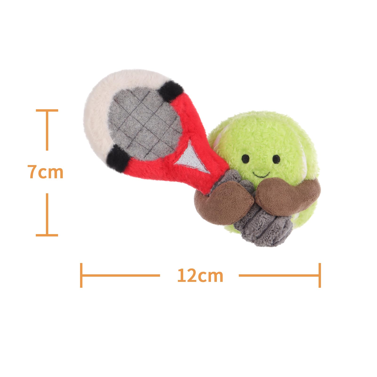 Apricot Lamb Tennis Ball Sport Plüschtiere für Kinder, weiche niedliche Kuscheltier für Baby Mädchen und Jungen, Flauschige Tennis Grün 12 cm