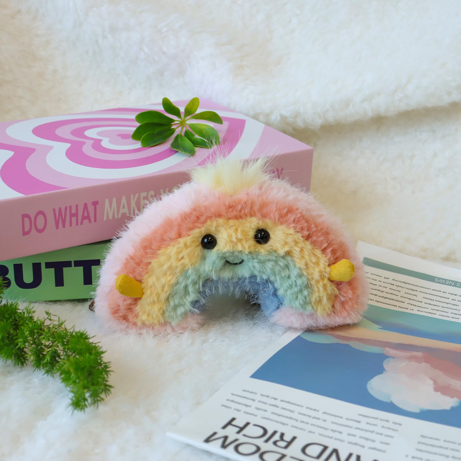 Apricot Lamb Regenbogen Plüschtiere für Kinder, weiche niedliche Kuscheltier für Baby Mädchen und Jungen, Flauschige Regenbogen Mehrfarbig 18 cm