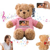 MeterBear Personalisierter Teddybär mit Aufzeichnung für Frauen Männer, Personalisierte Plüschbär mit Schleife mit Foto+Text als Geschenk für Weihnachten Valentinstag (26cm-Foto+Text)